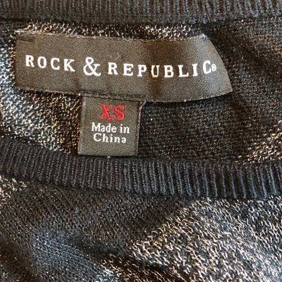 Rock & Republic sheer metallic striped tunic XS - Picture 4 of 6